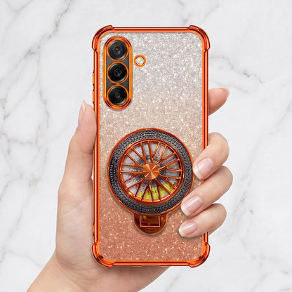 Samsung Galaxy A36 5G Stress Buster Wheel Rotating Shimmer Airbag Cosmic Orange Case