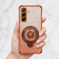 Samsung Galaxy A36 5G Stress Buster Wheel Rotating Shimmer Airbag Cosmic Orange Case
