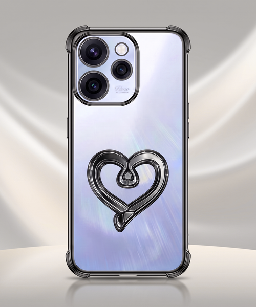 Oppo Reno 15 Pro Mini 5G Premium Heart Transparent Shockproof Airbag Phone Case