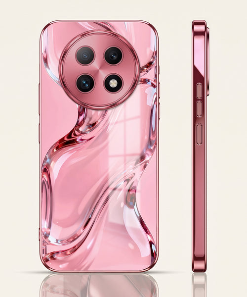Oppo F29 Pro 5G Crystal Wave Energy Pink Electroplated Glass Phone Back Case