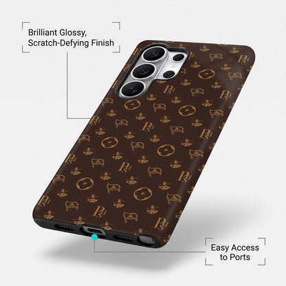 Samsung Galaxy S25 Ultra 5G Luxury Monogram Brown Protective Case