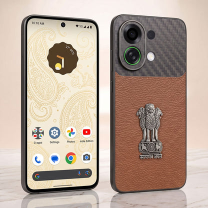 Oppo K13 Turbo 5G Satyamev Jayate Carbon Fiber Leather Hybrid Phone Case