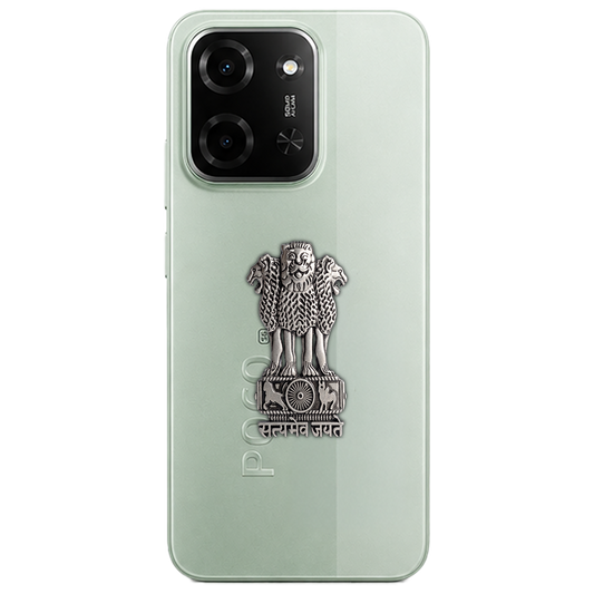 POCO C85 5G Compatible Satyamev Jayate 3D Metal Emblem Sticker