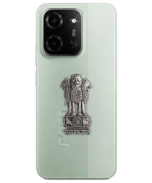 POCO C85 5G Compatible Satyamev Jayate 3D Metal Emblem Sticker