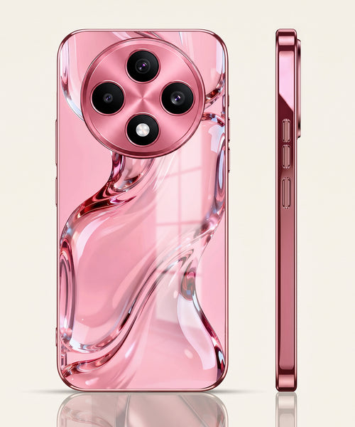Oppo F27 5G Crystal Wave Energy Pink Electroplated Glass Phone Back Case