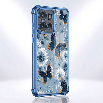 Motorola Edge 50 Neo 5G Blue Butterfly Floral Airbags Printed Back Case