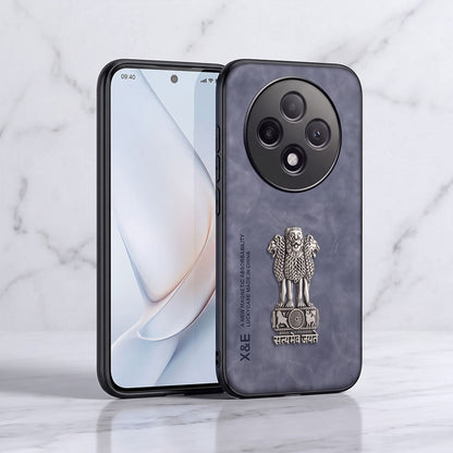 Oppo F27 Pro+ 5G Metal Emblem Satyamev Jayate Comfortable Sheepskin Phone Case