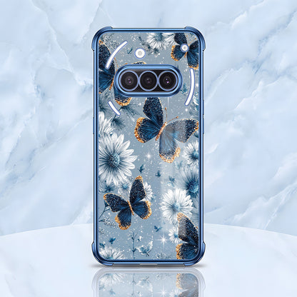Nothing Phone 3a 5G Blue Butterfly Floral Airbags Printed Back Case