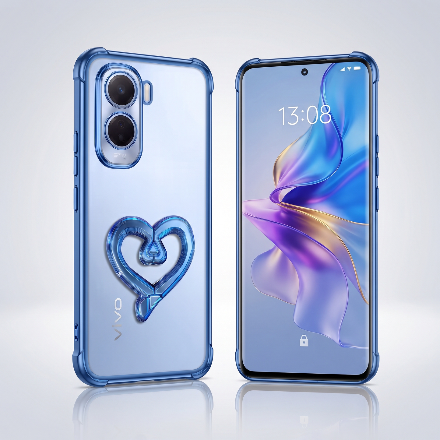 Vivo T5 Pro 5G Premium Heart Transparent Shockproof Airbag Phone Case
