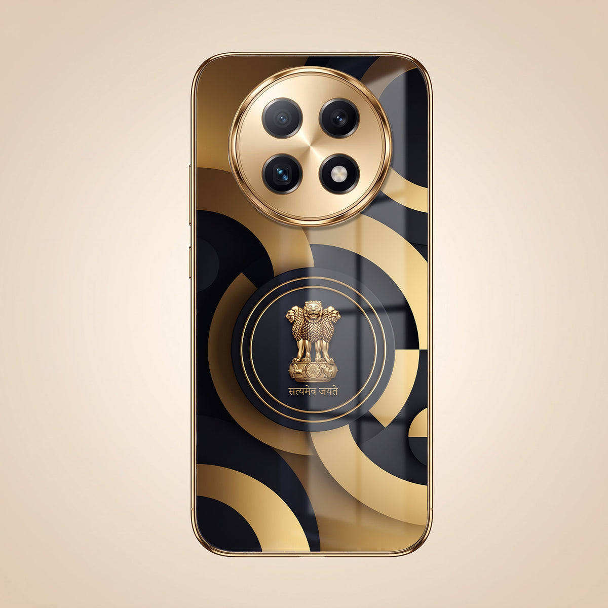 Oppo F29 Pro 5G Royal Emblem Gold Electroplated Glass Phone Back Case