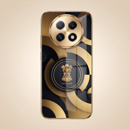Oppo F29 Pro 5G Royal Emblem Gold Electroplated Glass Phone Back Case