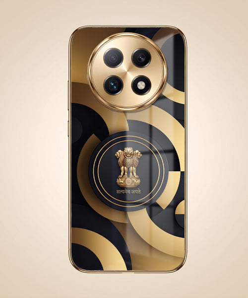 Oppo F29 Pro 5G Royal Emblem Gold Electroplated Glass Phone Back Case