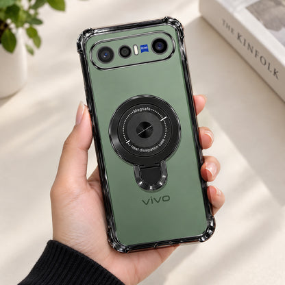 Vivo X300 FE 5G Luxury Four Corner Invincible Bracket Ring Stand Case