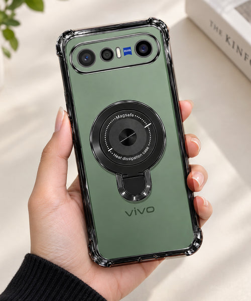 Vivo X300 FE 5G Luxury Four Corner Invincible Bracket Ring Stand Case