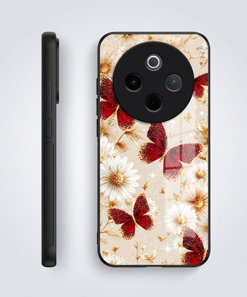 Vivo T4 5G Butterfly Floral Acrylic Glass Back Case
