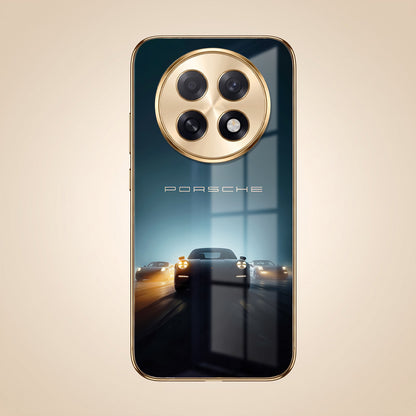 Oppo F31 Pro+ 5G Porsche Luxury Gold Electroplated Glass Phone Back Case