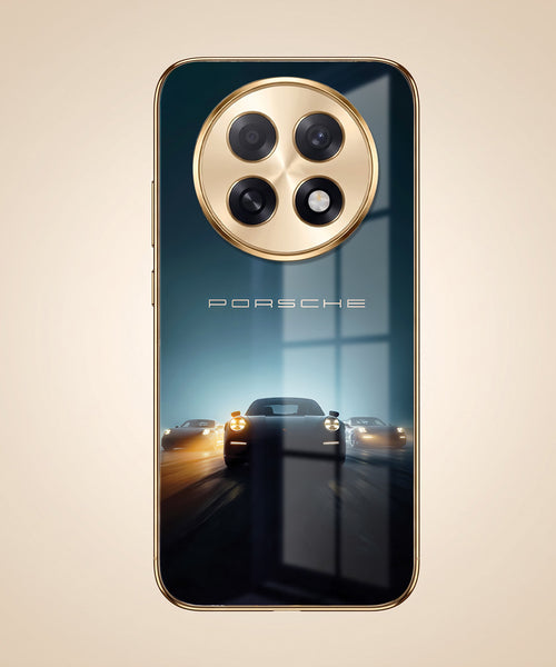 Oppo F31 Pro+ 5G Porsche Luxury Gold Electroplated Glass Phone Back Case