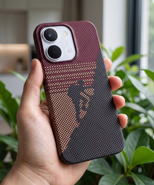Vivo T5x 5G Premium Aramid Carbon Fiber Pixel Pattern Phone Case