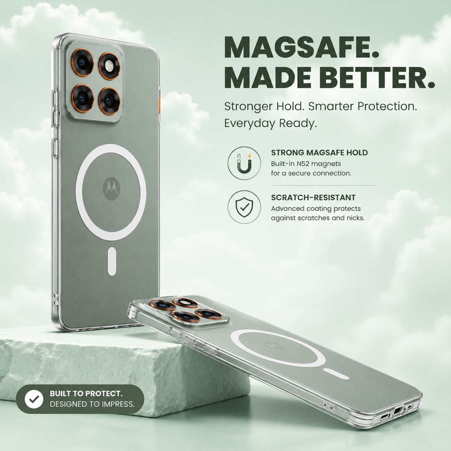 Motorola Edge 60 Pro 5G Clear Anti-Yellow MagSafe Protective Case