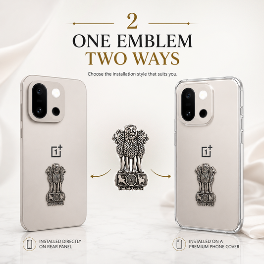 OnePlus 13s 5G Compatible Satyamev Jayate 3D Metal Emblem Sticker