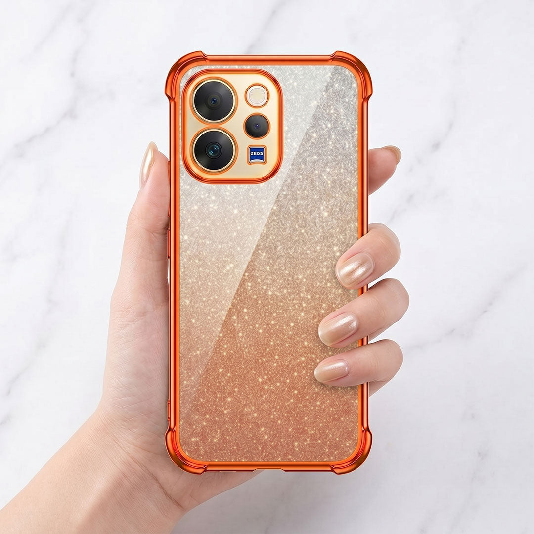 Vivo V70 5G Luxury Shockproof Shimmer Airbag Cosmic Orange Case