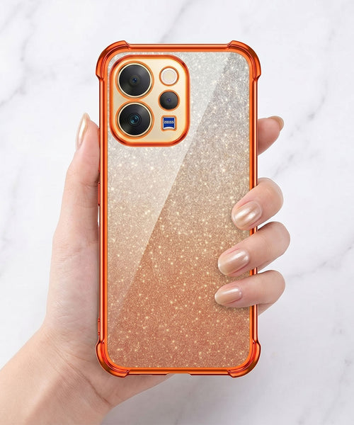 Vivo V70 5G Luxury Shockproof Shimmer Airbag Cosmic Orange Case