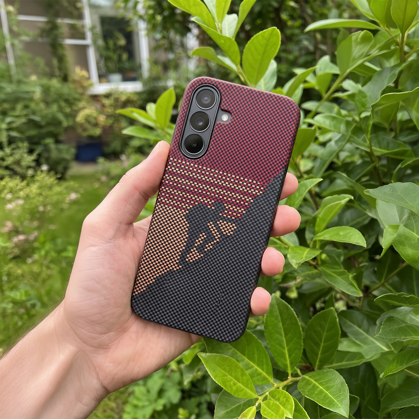 Samsung Galaxy A37 5G Premium Aramid Carbon Fiber Pixel Pattern Phone Case