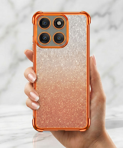 Motorola Edge 60 Pro 5G Luxury Shockproof Shimmer Airbag Cosmic Orange Case