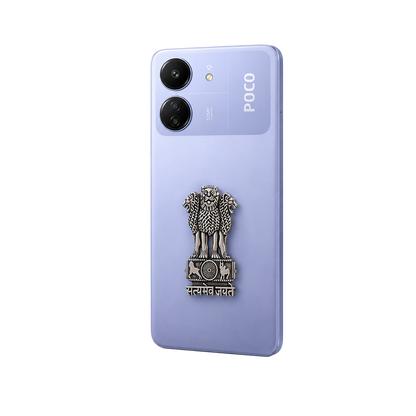 POCO C65 5G Compatible Satyamev Jayate 3D Metal Emblem Sticker