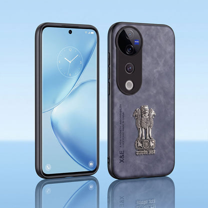 Vivo V40 Pro 5G Metal Emblem Satyamev Jayate Comfortable Sheepskin Phone Case