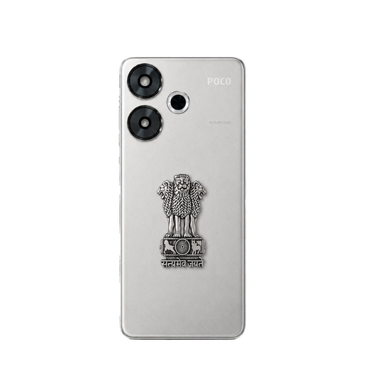 POCO F6 5G Compatible Satyamev Jayate 3D Metal Emblem Sticker