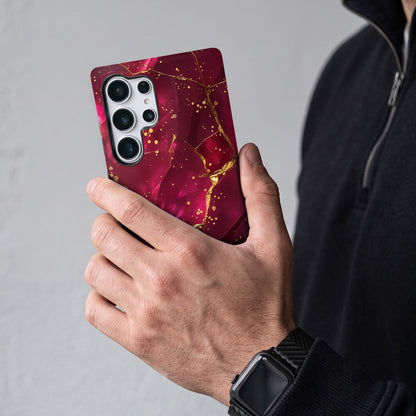 Samsung Galaxy S24 Ultra 5G Luxury Crimson Marble Protective Case