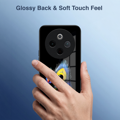 Vivo T4 5G Premium Peacock Feather Acrylic Glass Back Case