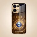 Oppo Reno 13 Pro 5G God’s Plan Evil Eye Gold Electroplated Glass Phone Back Case