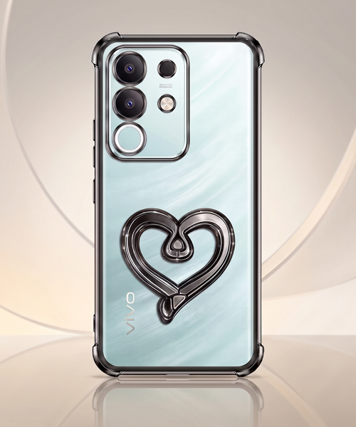 Vivo T4x 5G Premium Heart Transparent Shockproof Airbag Phone Case