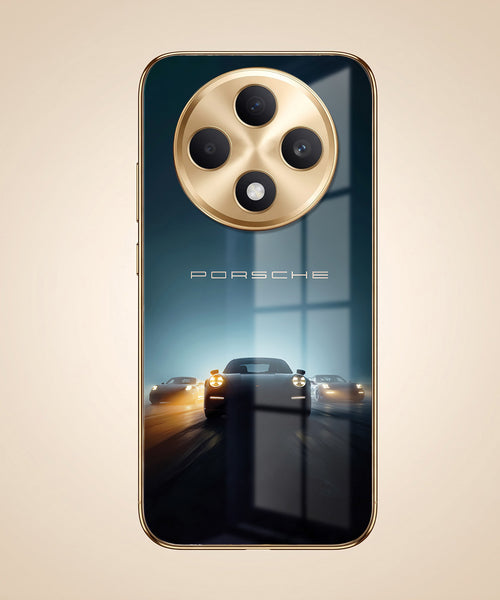 Oppo F27 Pro+ 5G Porsche Luxury Gold Electroplated Glass Phone Back Case