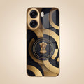 Oppo K14x 5G Royal Emblem Gold Electroplated Glass Phone Back Case