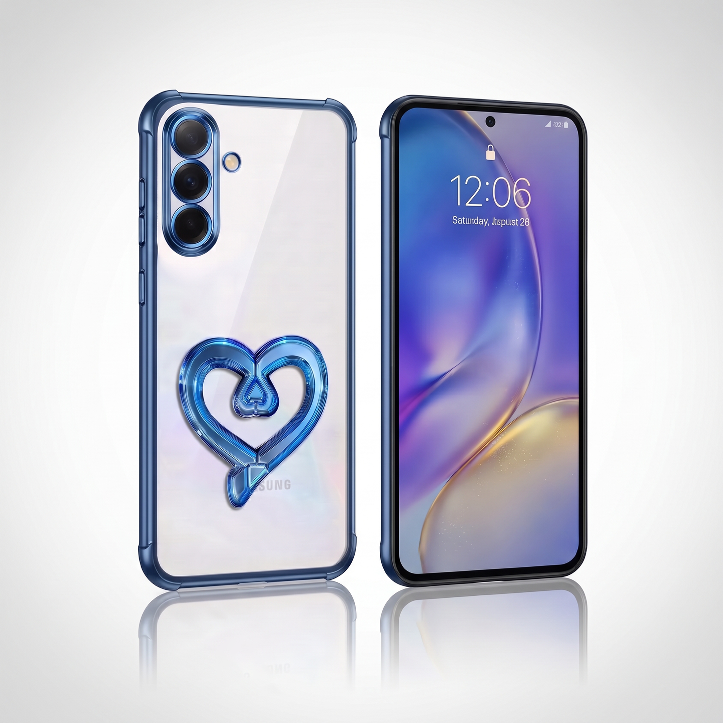 Samsung Galaxy A36 5G Premium Heart Transparent Shockproof Airbag Phone Case