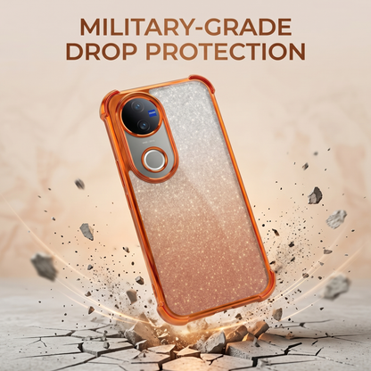 Vivo V50 5G Luxury Shockproof Shimmer Airbag Cosmic Orange Case