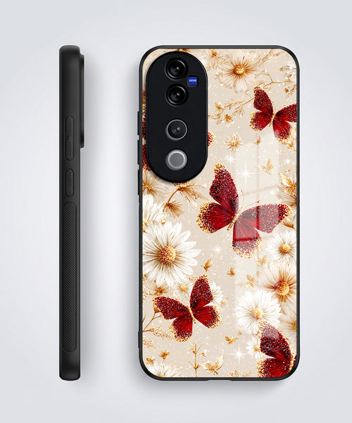 Vivo V40 Pro 5G Butterfly Floral Acrylic Glass Back Case