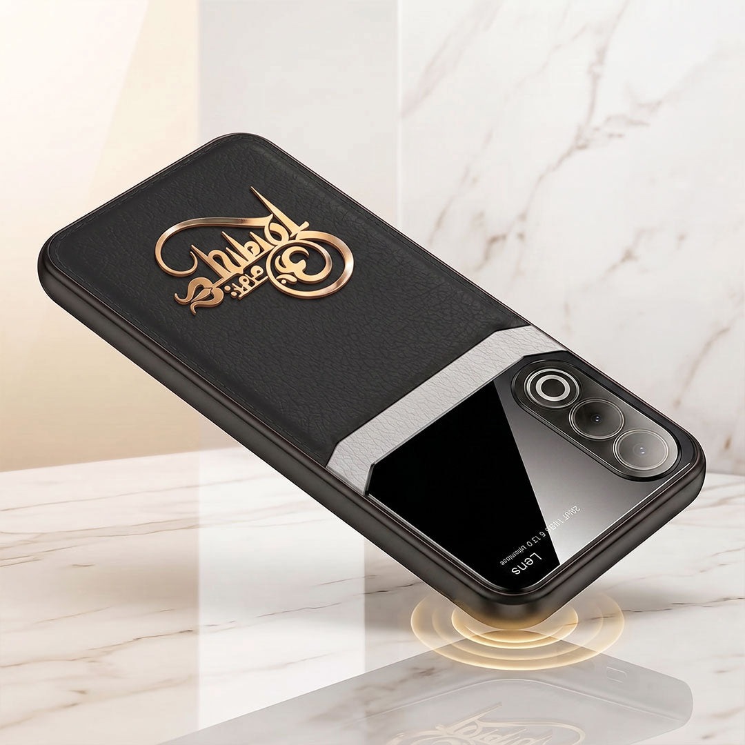 Oppo K12x 5G Om Namah Shivay 3D Gold Metal Leather Back Case