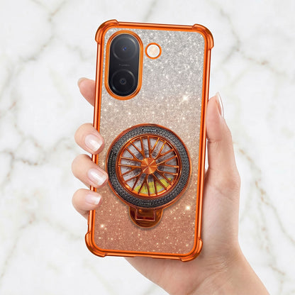 Vivo V60e 5G Stress Buster Wheel Rotating Shimmer Airbag Cosmic Orange Case
