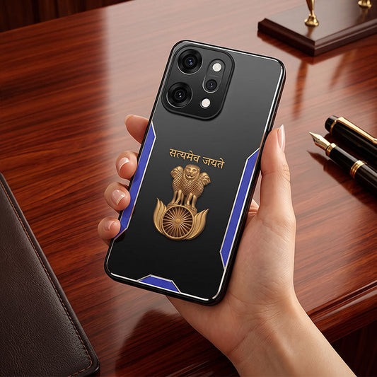 Oppo Reno 14 5G Satyamev Jayate 3D Metal Aluminium Back Case