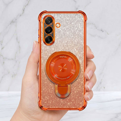 Samsung Galaxy A36 5G Invincible Bracket Ring Stand Shimmer Airbag Cosmic Orange Case
