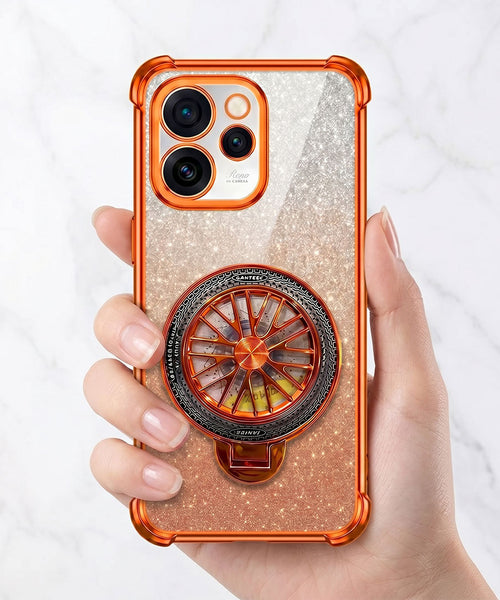 Oppo Reno 15 Pro Mini 5G Stress Buster Wheel Rotating Shimmer Airbag Cosmic Orange Case