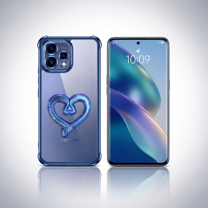 Oppo Reno 15 5G Premium Heart Transparent Shockproof Airbag Phone Case