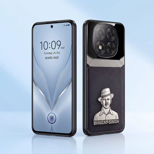 Redmi Note 14 Pro+ 5G Shaheed Bhagat Singh 3D Metal Leather Back Case