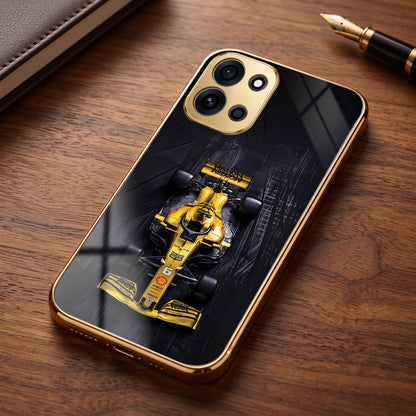 OnePlus Nord 6 5G F1 Racing Car Gold Electroplated Glass Phone Back Case