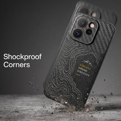 Oppo Reno 15 Pro Mini 5G Explore Dream Carbon Fiber Leather Hybrid Back Case