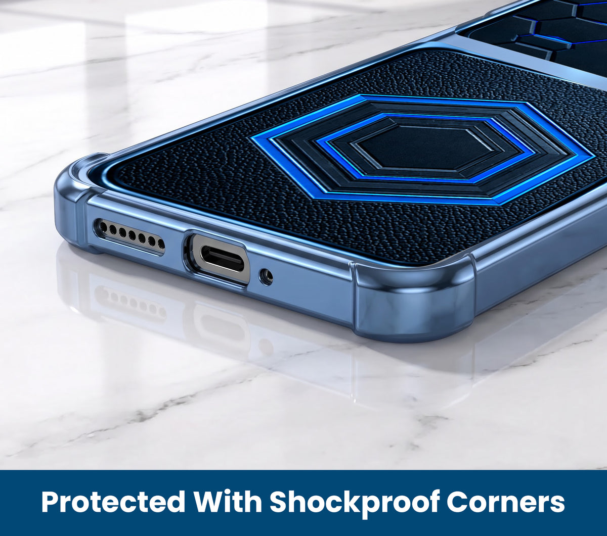 Motorola Edge 60 Pro 5G Cyber Hexagon Dual-Tone Transparent Airbags Case